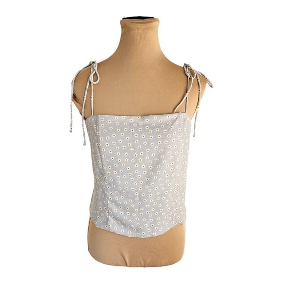 Levis NWT Ditsy Floral Daisy Tie Adjustable Strap Top Sz L - Picture 1 of 9